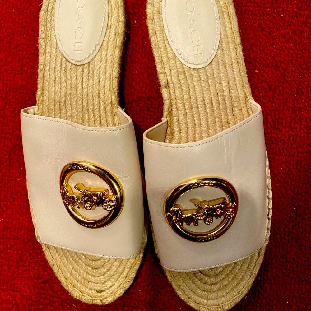 Coach leather slippers